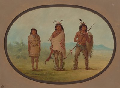 Egy yuma főnök, a lánya és egy harcos, 18551869. alkotó: George Catlin