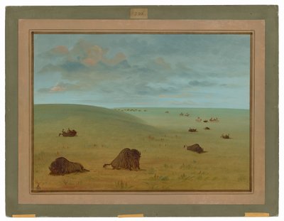 A Buffalo Chase után – sziúk alkotó: George Catlin