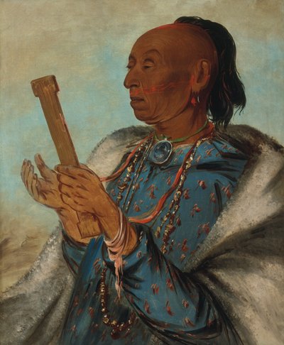 Ah-tón-we-tuck, Kakas Pulyka, Imájának ismétlése, 1830. alkotó: George Catlin