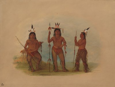 Alaeut főnök és két harcos, 18551869. alkotó: George Catlin