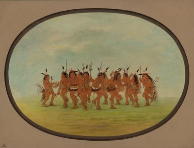 Mulatságos tánc – sziú, 18611869. alkotó: George Catlin