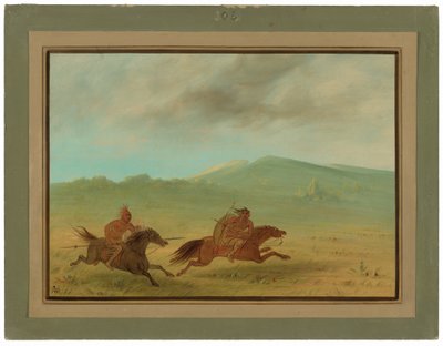 Egy osage indián, aki kamancsit üldöz alkotó: George Catlin
