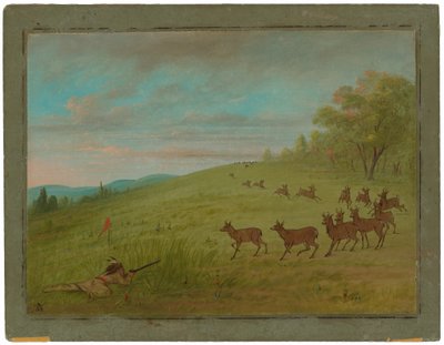 Antiloplövészet – Assinneboine alkotó: George Catlin