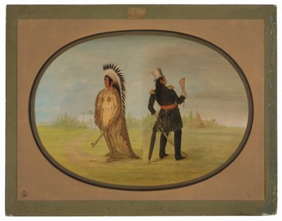 Assiniboine főnök a civilizáció előtt és után alkotó: George Catlin