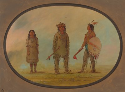 Athapasca főnök, felesége és egy harcos, 18551869. alkotó: George Catlin