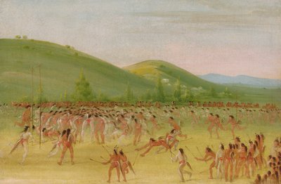 A choctawok labdajátéka - labda lefelé alkotó: George Catlin