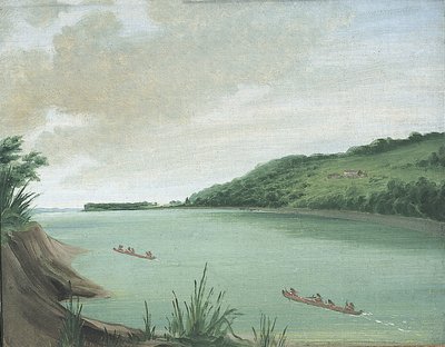 Belle Vue, Dougherty őrnagy indián ügynöksége, 870 mérfölddel St. Louis felett. alkotó: George Catlin