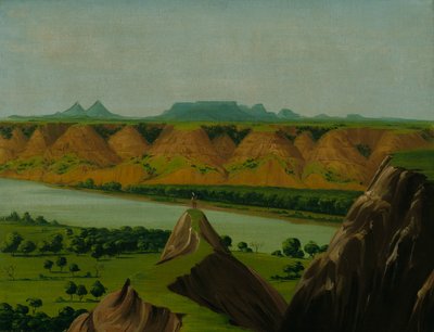 Big Bend a Missouri felső folyásánál, 1900 mérföldre St. Louis felett alkotó: George Catlin