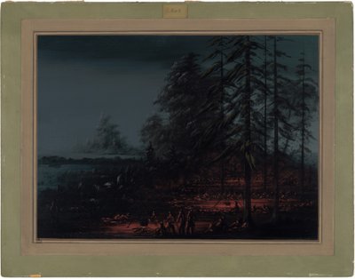 Egy sziú háborús párt bivakja alkotó: George Catlin