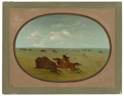 Buffalo Chase, Sioux Indians, Felső-Missouri alkotó: George Catlin