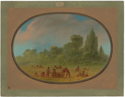 Caddo indiánok erdei szamócát gyűjtenek alkotó: George Catlin