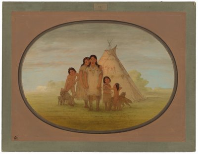 Comanche Chiefs Children és Wigwam alkotó: George Catlin