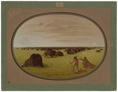 Catlin és az indián támadó bivaly alkotó: George Catlin