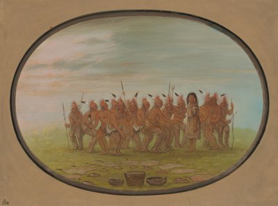 Tánc a Berdache-nak – Saukie, 18611869. alkotó: George Catlin