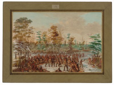 De Tonty békéért perel az irokéz faluban. 1680. január 2 alkotó: George Catlin