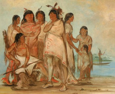 Du-cór-re-a, a törzsfőnök és családja alkotó: George Catlin