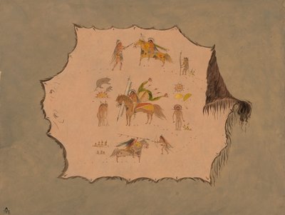 Fakszimile egy Pawnee orvosi köntösről, fantasztikus professzionális mintákkal, 18611869. alkotó: George Catlin