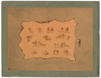 Fakszimile Mah-to-toh-pa köntöséről – Mandan alkotó: George Catlin