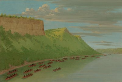 Hennepin atya és társai a szerető ugrása mellett. 1680. április, 18471848. alkotó: George Catlin