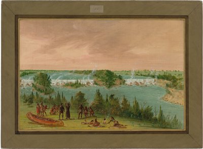 Hennepin atya és társai a St. Anthony-vízesésnél. 1680. május 1 alkotó: George Catlin