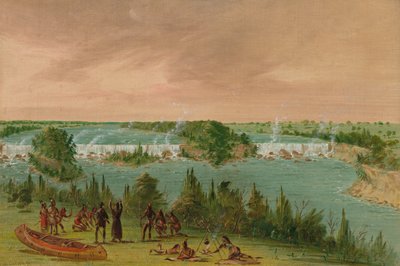 Hennepin atya és társai a St. Anthony-vízesésnél. 1680. május 1., 18471848. alkotó: George Catlin