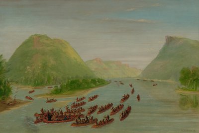 Hennepin atya és két társa a sziúk által foglyul ejtették. 1680. április, 18471848. alkotó: George Catlin