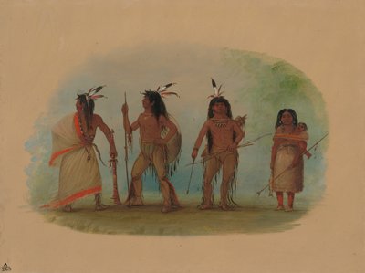 Négy apacs indián, 18551869. alkotó: George Catlin