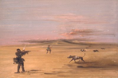Mormota vadászat a Missouri prérin alkotó: George Catlin