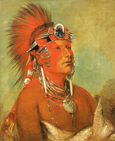 Jee-hé-o-hó-shah, Nem lehet ledobni, egy harcos. alkotó: George Catlin