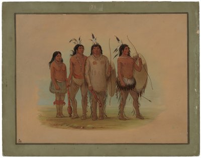 Kiowa főnöke, felesége és két harcos alkotó: George Catlin