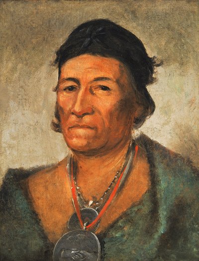 Ko-mán-i-kin, Big Wave, egy régi és kitüntetett főnök, 1831. alkotó: George Catlin