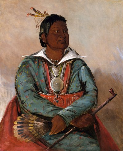Mó-sho-la-túb-bee, Aki kioltja és megöli, a törzsfőnök. alkotó: George Catlin