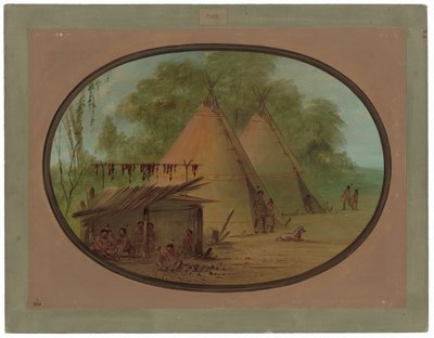 Flint nyílhegyek készítése – apacsok alkotó: George Catlin