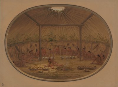 Mandan ceremónia – A víz elsüllyed, 18611869. alkotó: George Catlin