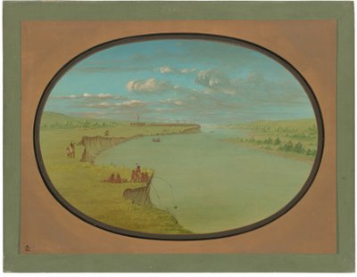 Mandan Village – Távoli kilátás alkotó: George Catlin