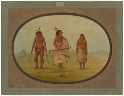 Mohave főnök, egy harcos és a felesége alkotó: George Catlin