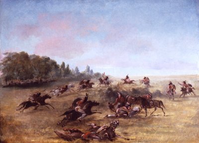 Lovas háborús csapat a sűrűben alkotó: George Catlin