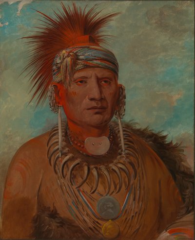 Neu-mon-ya, Sétáló eső, hadifőnök, 1844-1845. alkotó: George Catlin