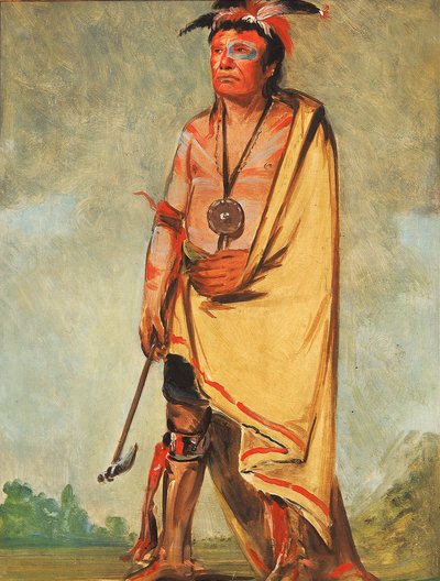 No-ak-chóo-she-kaw, Aki letöri a bokrokat. alkotó: George Catlin