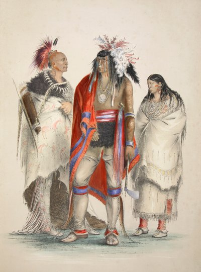 Észak-amerikai indiánok, kocsma. 1845-ös színes litográfia. alkotó: George Catlin