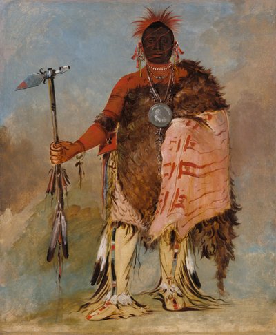 Om-pah-tón-ga, Big Elk, a híres harcos, 1832. alkotó: George Catlin
