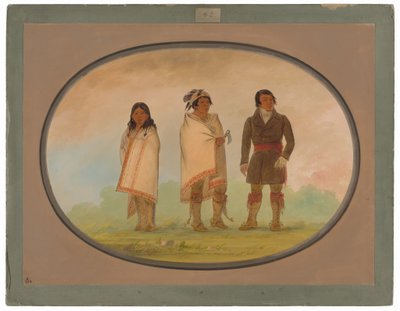 Oneida főnök, nővére és egy misszionárius alkotó: George Catlin