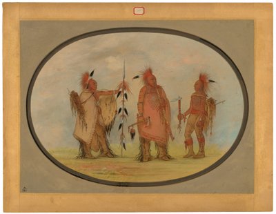 Osage főnök két harcossal alkotó: George Catlin
