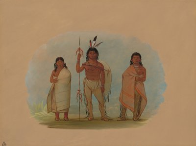 Ottawa főnök, felesége és egy harcos, 18611869. alkotó: George Catlin
