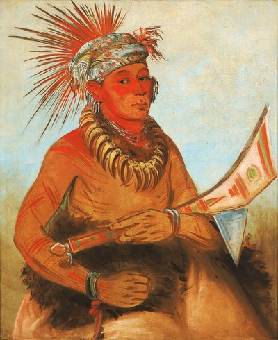Pah-ta-cóo-chee, Shooting Cedar, a Brave alkotó: George Catlin
