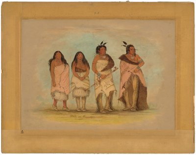 Pawneepict főnök, két lány és egy harcos alkotó: George Catlin