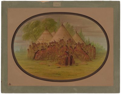 Pipe Dance - Assinneboine alkotó: George Catlin