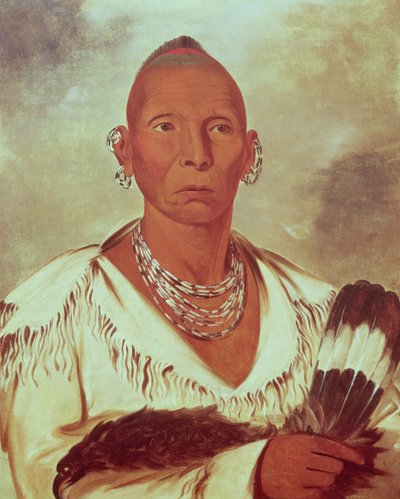 Fekete Hawk, indiai főnök portréja alkotó: George Catlin