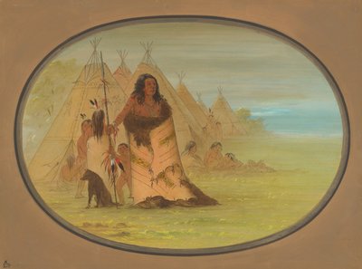 Puncah főnök a családjával körülvéve, 18611869. alkotó: George Catlin