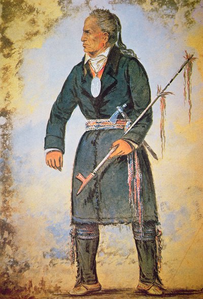 Piros kabát (kb. 1756-1830) (akvarell, papír) alkotó: George Catlin